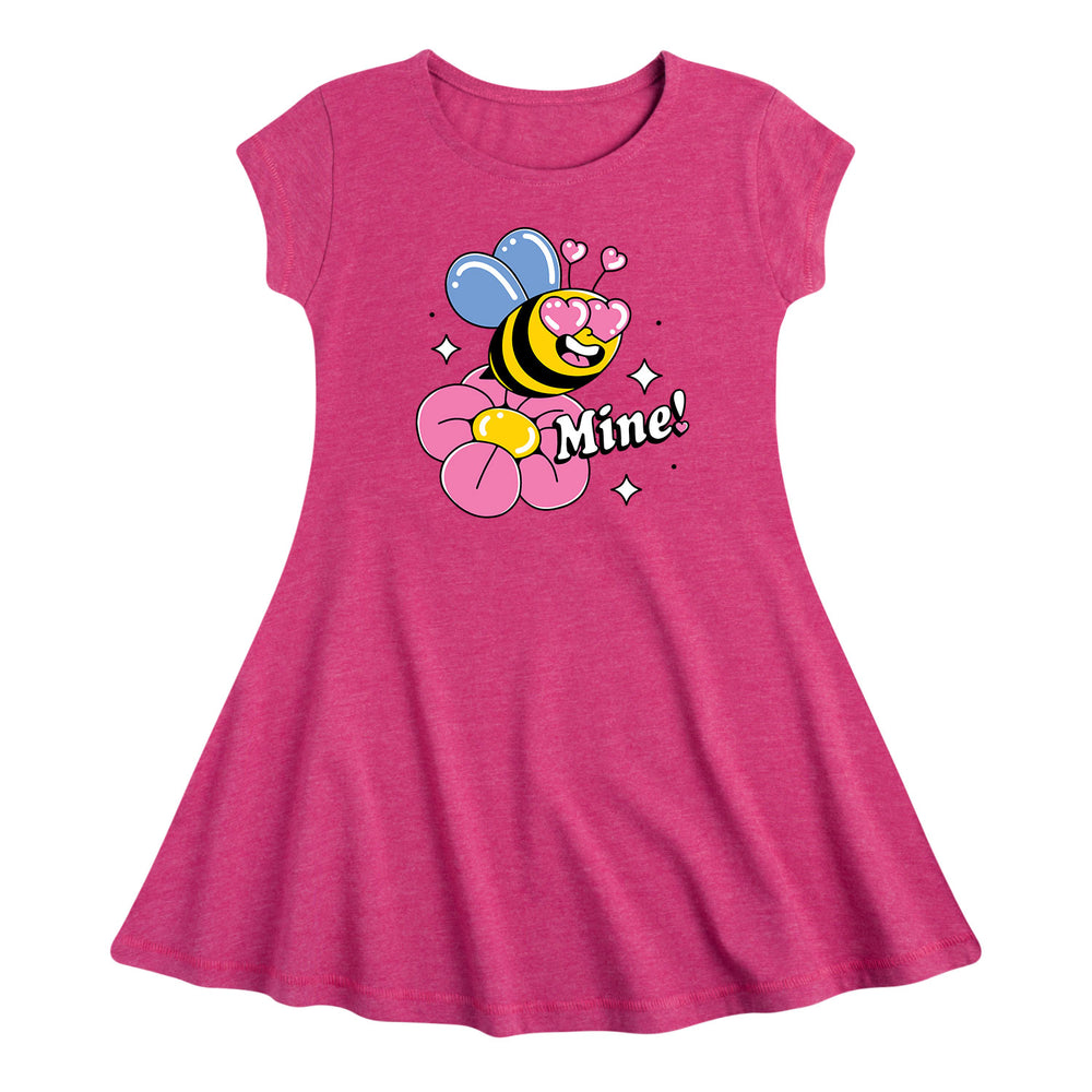 Bee Mine with Flower - Toddler & Youth Fit & Flare Dress