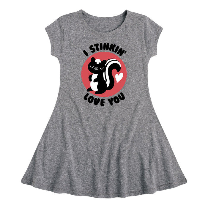 Stinkin Love You Skunk - Toddler & Youth Fit & Flare Dress