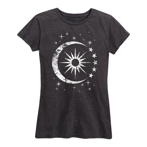Celestial Sun Moon Scene - Women's Short Sleeve T-Shirt