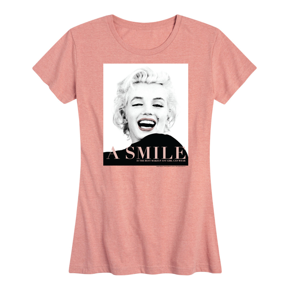 A Smile Is The Best Makeup - Women's Marilyn Monroe Short Sleeve Graphic T-Shirt