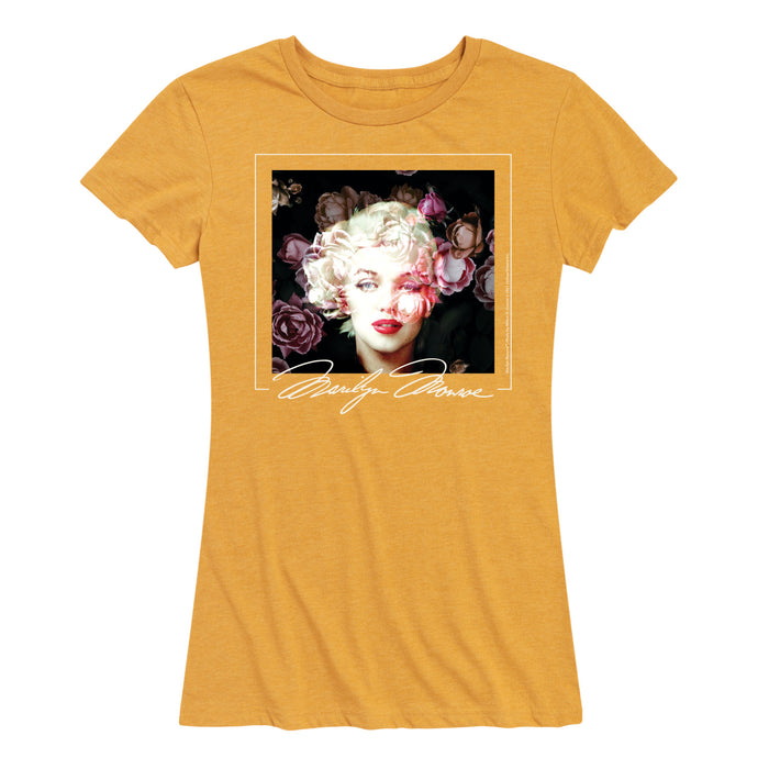 Floral Marilyn - Women's Marilyn Monroe Short Sleeve Graphic T-Shirt