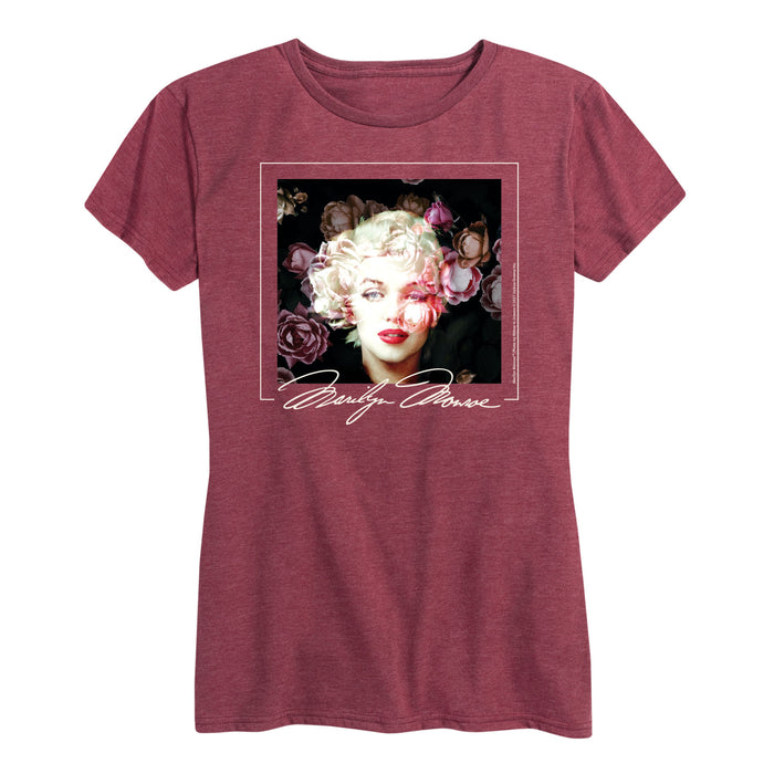 Floral Marilyn - Women's Marilyn Monroe Short Sleeve Graphic T-Shirt
