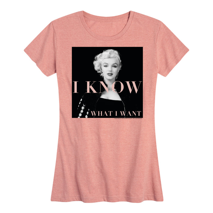 I Know What I Want - Women's Marilyn Monroe Short Sleeve Graphic T-Shirt