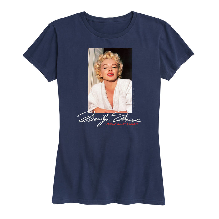 Know What I Want - Women's Marilyn Monroe Short Sleeve Graphic T-Shirt