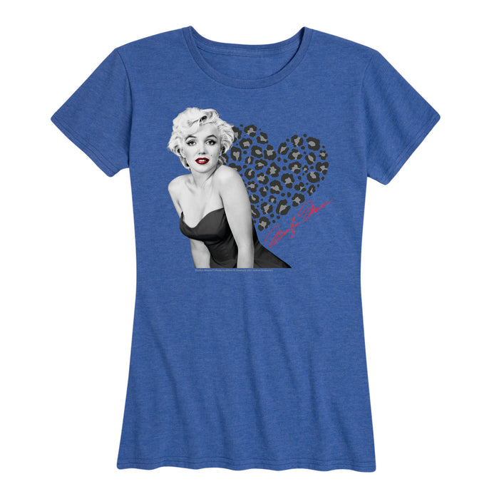 Leopard Heart - Women's Marilyn Monroe Short Sleeve Graphic T-Shirt