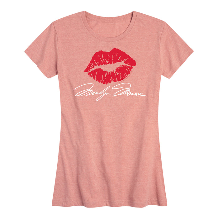 Lipstick Kiss - Women's Marilyn Monroe Short Sleeve Graphic T-Shirt
