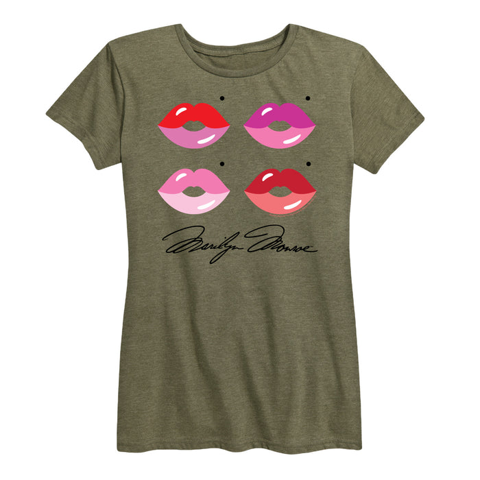 Marilyn Lips Grid - Women's Marilyn Monroe Short Sleeve Graphic T-Shirt