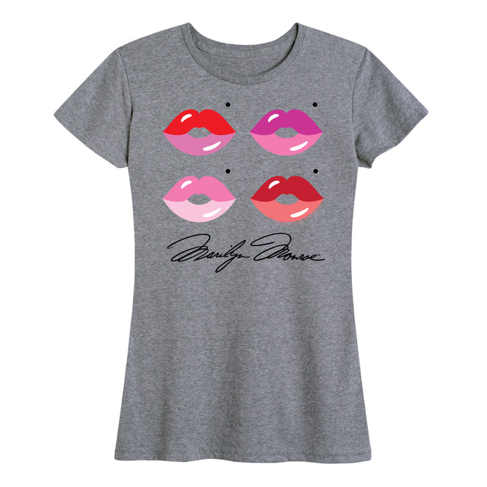 Marilyn Lips Grid - Women's Marilyn Monroe Short Sleeve Graphic T-Shirt