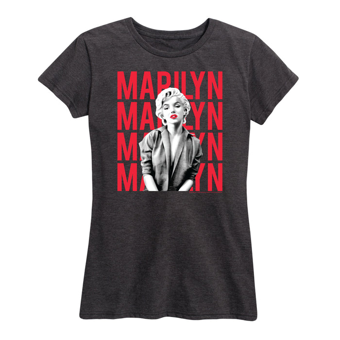Marilyn Stacked Name - Women's Marilyn Monroe Short Sleeve Graphic T-Shirt