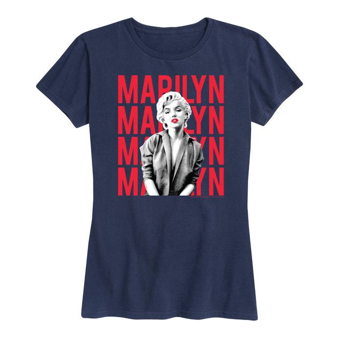 Marilyn Stacked Name - Women's Marilyn Monroe Short Sleeve Graphic T-Shirt