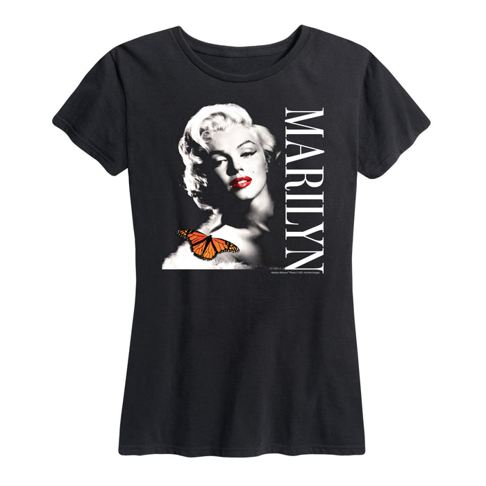 Marilyn With Butterfly - Women's Marilyn Monroe Short Sleeve Graphic T-Shirt