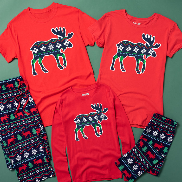 Nap Chat™ - Scandinavian Moose - Matching Family Christmas Pajama