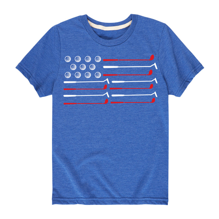 Golf American Flag - Youth & Toddler Short Sleeve T-Shirt