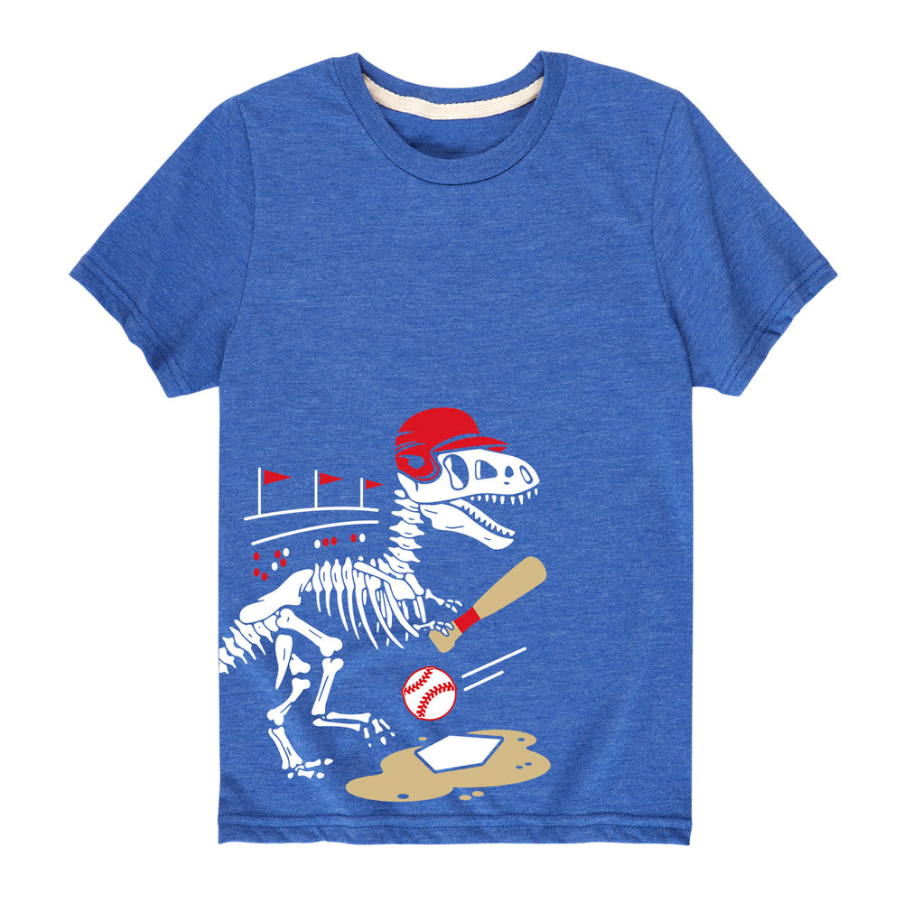 TRex Skeleton Baseball - Youth & Toddler Short Sleeve T-Shirt