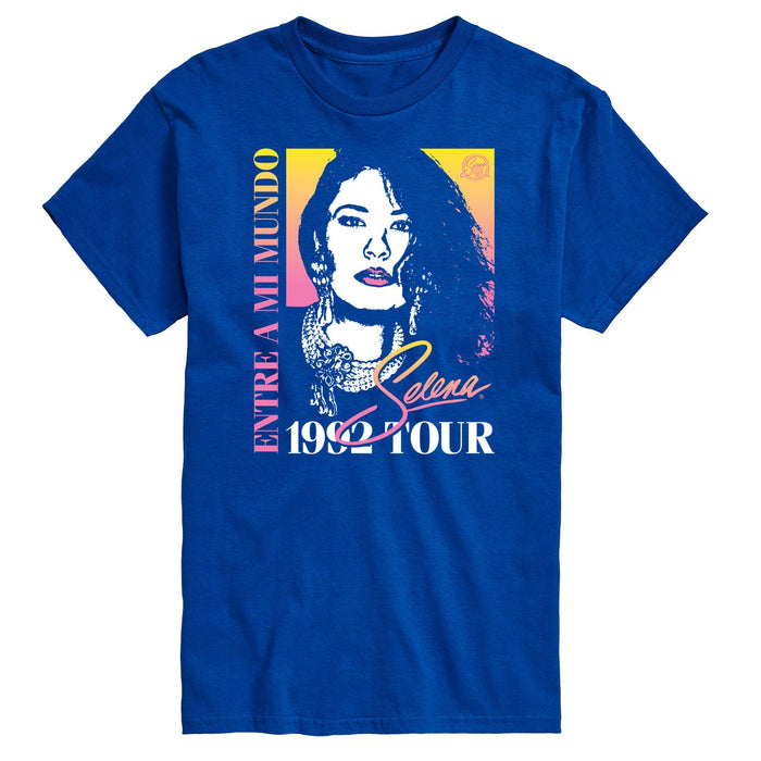 Selena Quintanilla Entre A Mi Mundo 1992 Tour Adult Short Sleeve Graphic T-Shirts | Queen Of Cumbia Shirts | Music Artist Shirts
