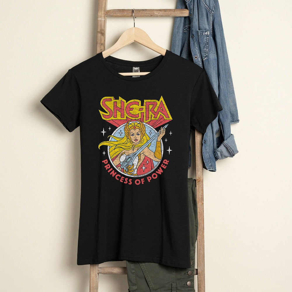 She-Ra Princess Of Power - Women's Short Sleeve Graphic T-Shirt, He-Man Masters Of The Universe, Vintage Cartoon TV Show Comic Book Tee