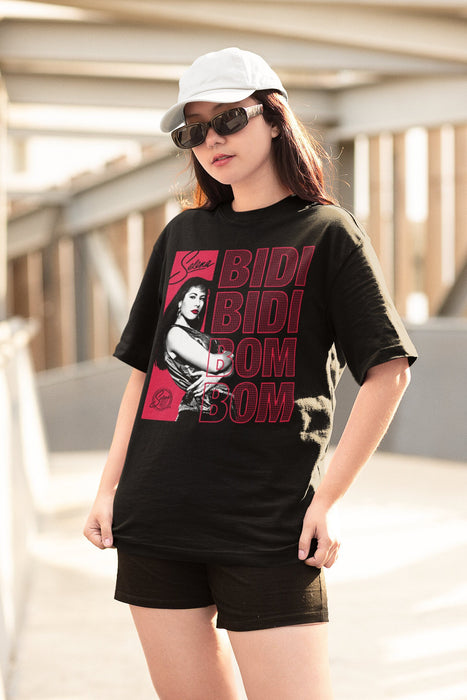 Selena Quintanilla Bidi Bidi Bom Bom Women's Short Sleeve Unisex T Shirt, Officially Licensed Music Shirts, Latina Celebrity Artist Tee