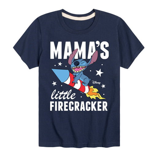 Disney Lilo & Stitch Mama's Little Firecracker Americana Kid's Youth Short Sleeve Graphic T Shirt